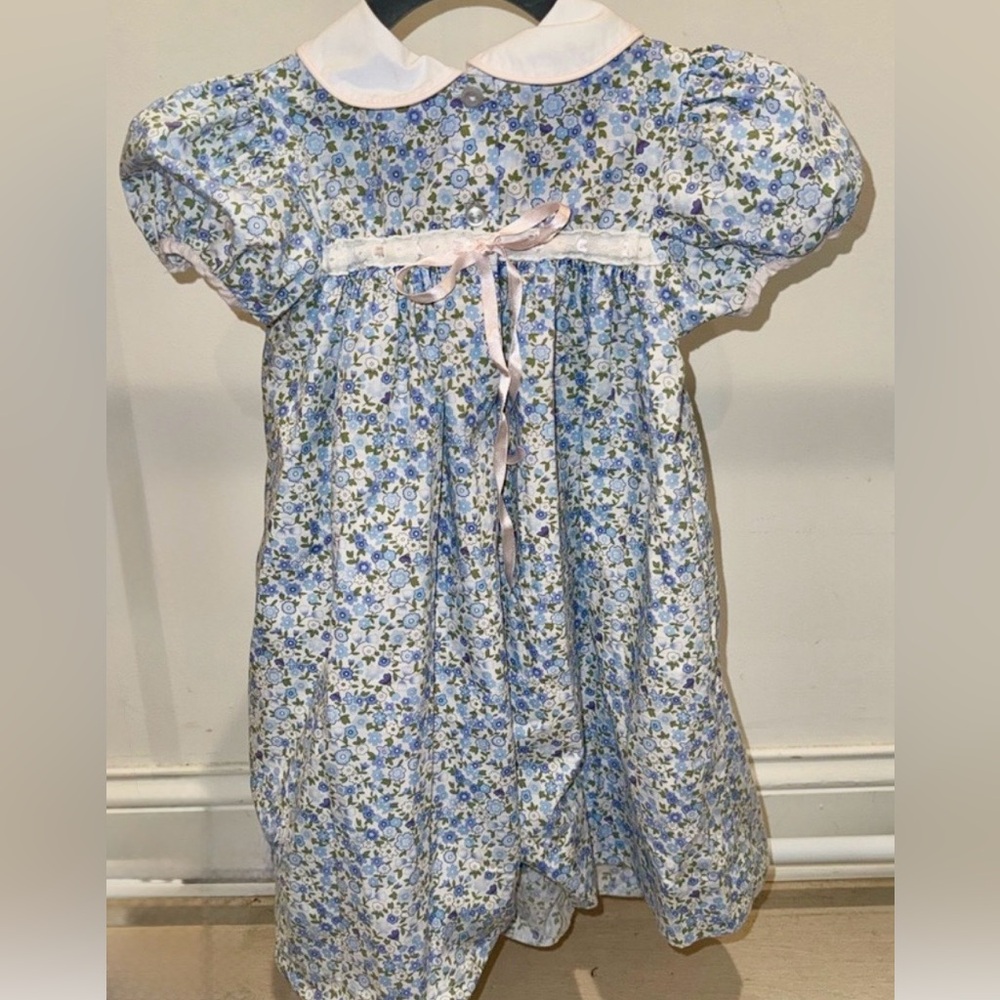 Lullaby Set - Pink Blue Rosebud Floral Timeless Delicate Lace Easter Dress 4T - Picture 2 of 6